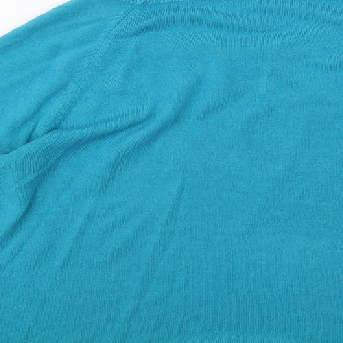 M&Co Womens Green Boat Neck Acrylic Pullover Jumper Size 18