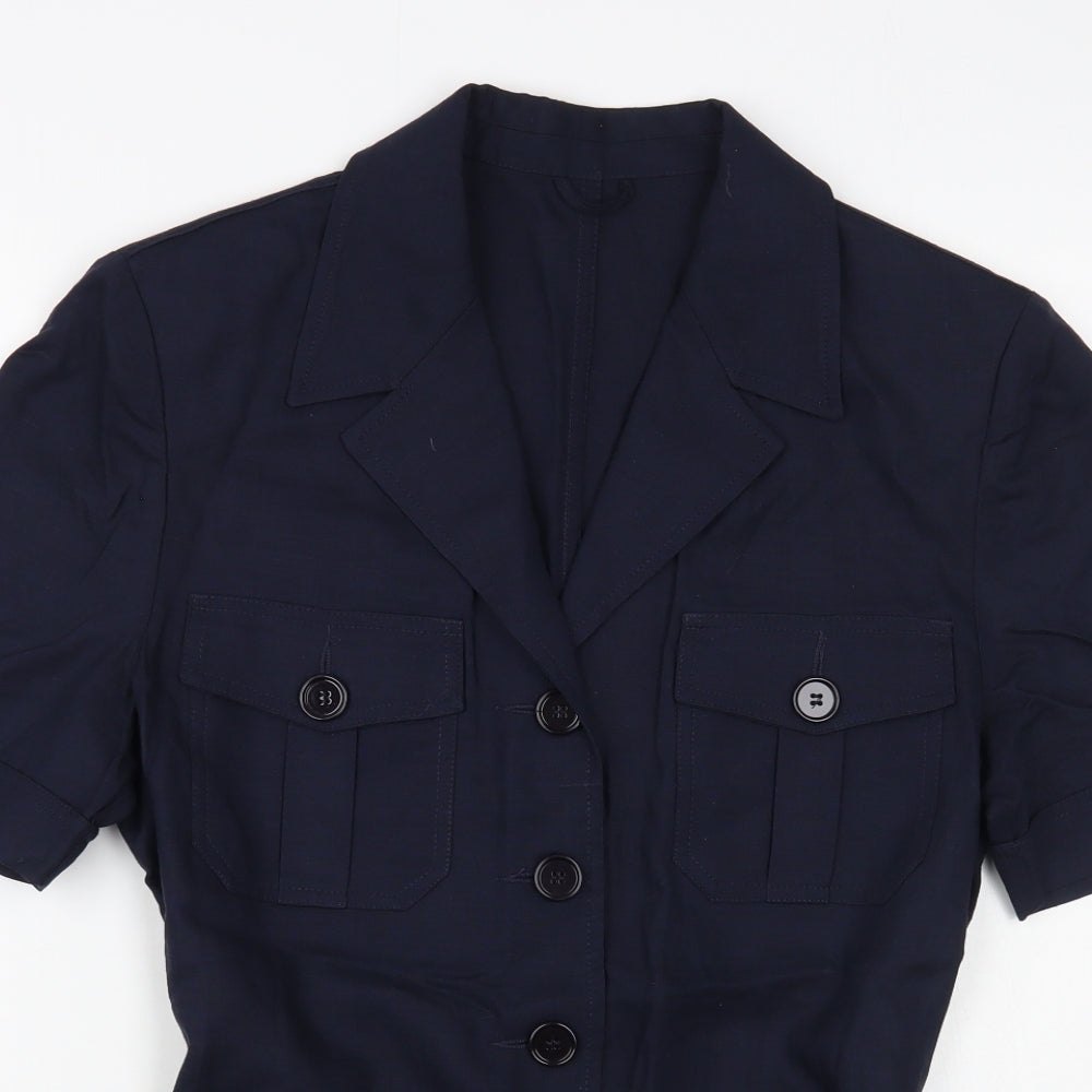 Made in Italy Womens Blue Gilet Blazer Size 12 Button