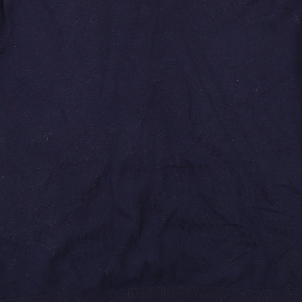NEXT Womens Blue Crew Neck Cotton Cardigan Jumper Size 16