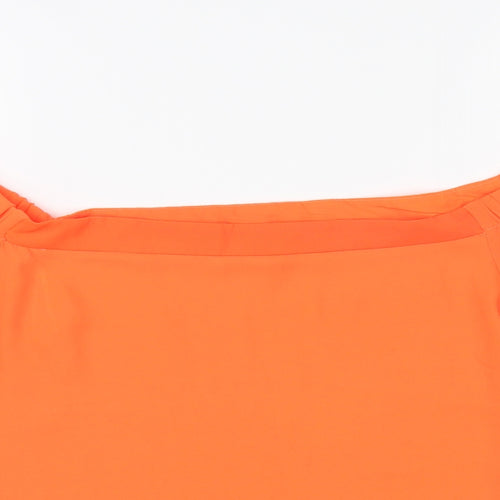 New Look Womens Orange Polyester Basic Blouse Size 14 Off the Shoulder