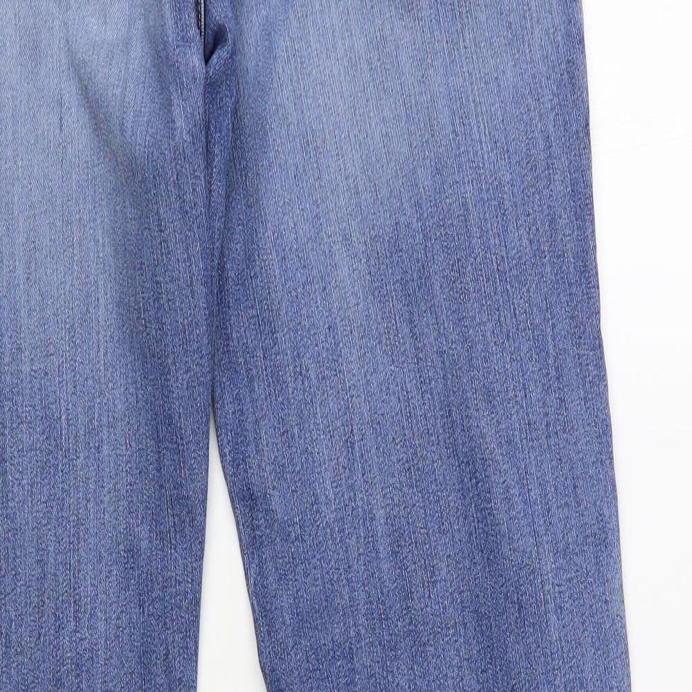 BIG STAR Womens Blue Cotton Bootcut Jeans Size 30 in L31 in Regular Button