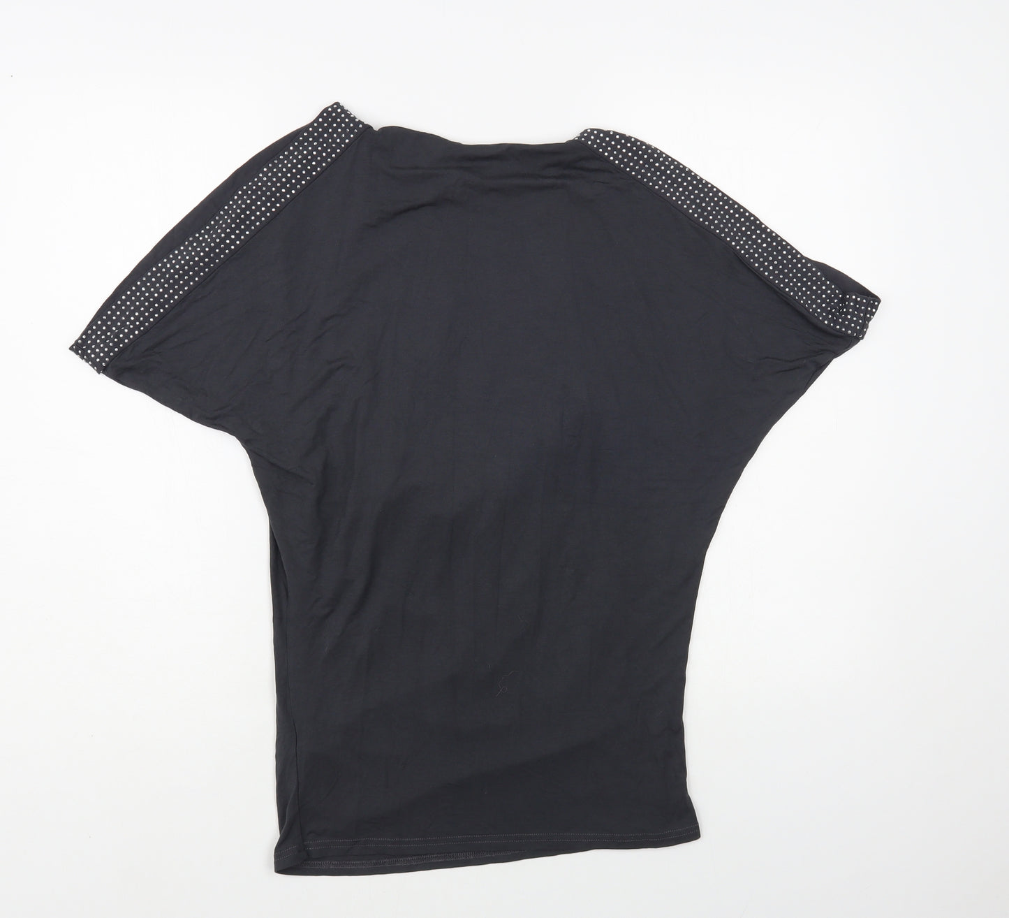 Jane Norman Womens Grey Viscose Basic Blouse Size 10 Cowl Neck