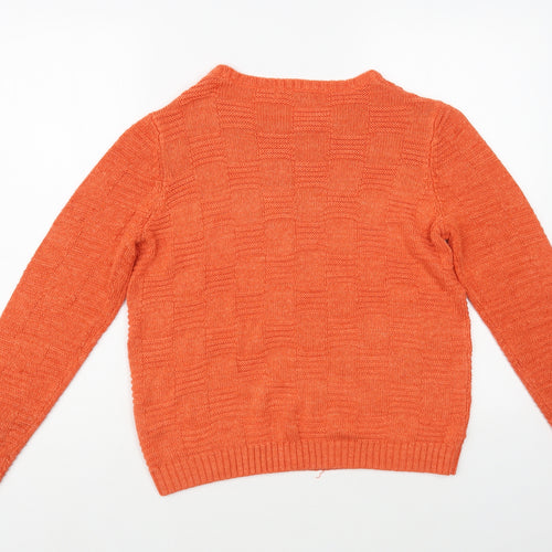 Spirit Womens Orange Crew Neck Acrylic Pullover Jumper Size 12