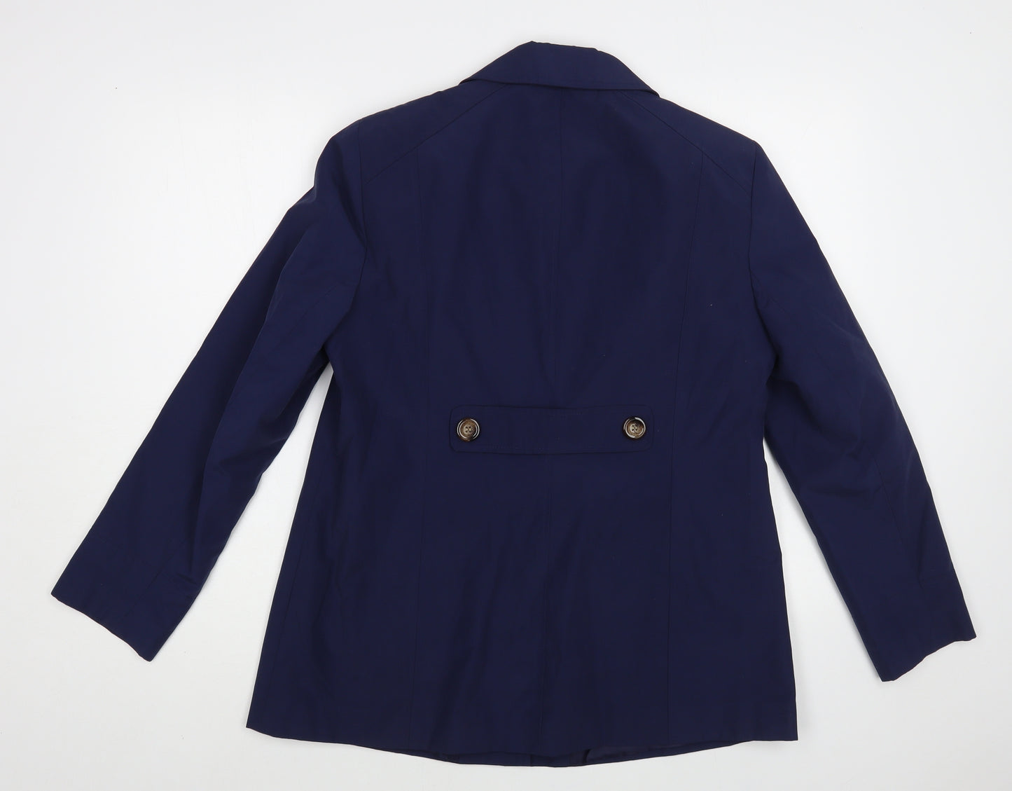 BHS Womens Blue Pea Coat Coat Size 14 Button
