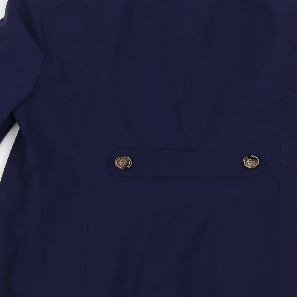 BHS Womens Blue Pea Coat Coat Size 14 Button