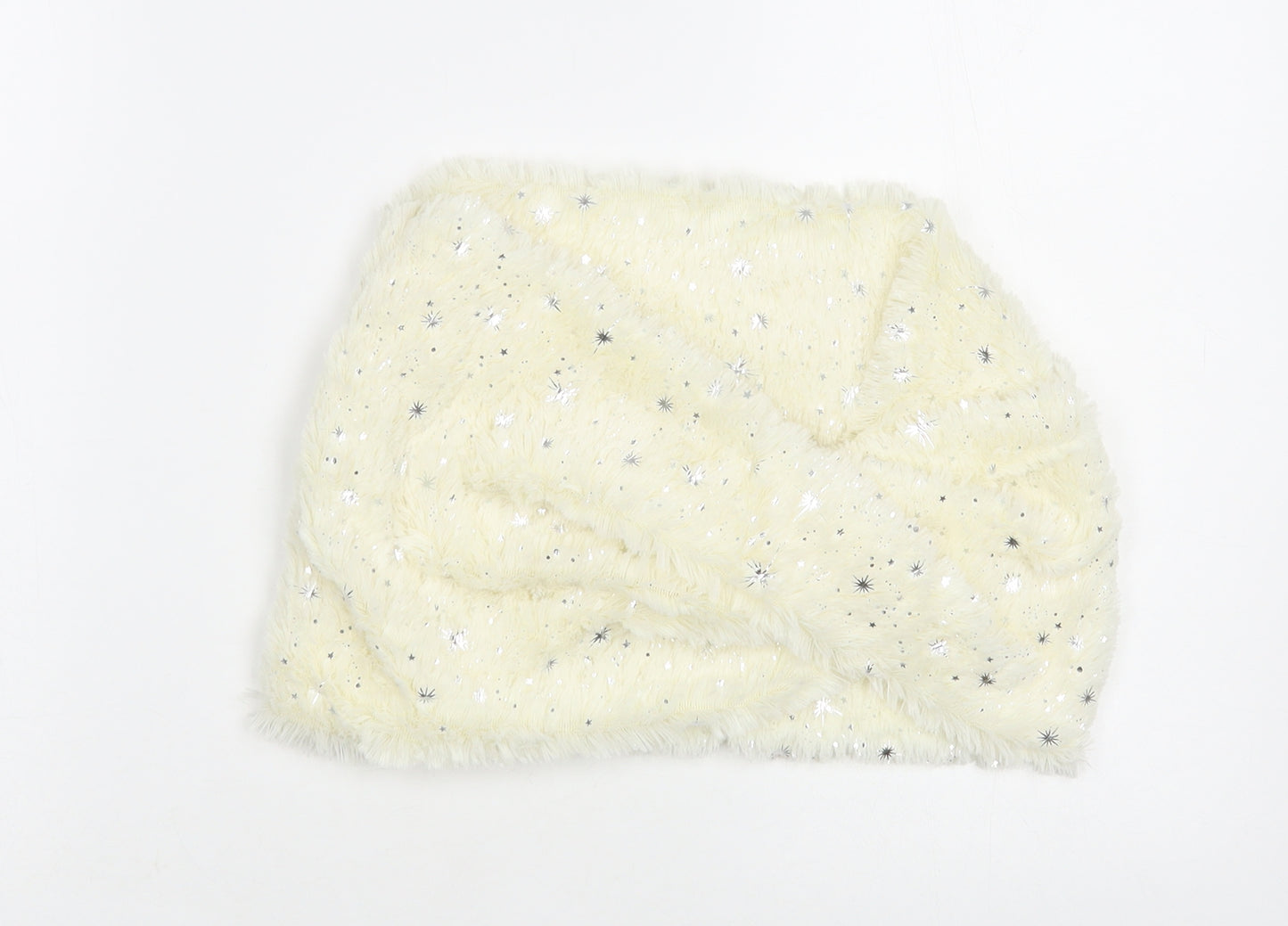 Preworn Womens Ivory Geometric Viscose Scarf - Star Pattern Snood