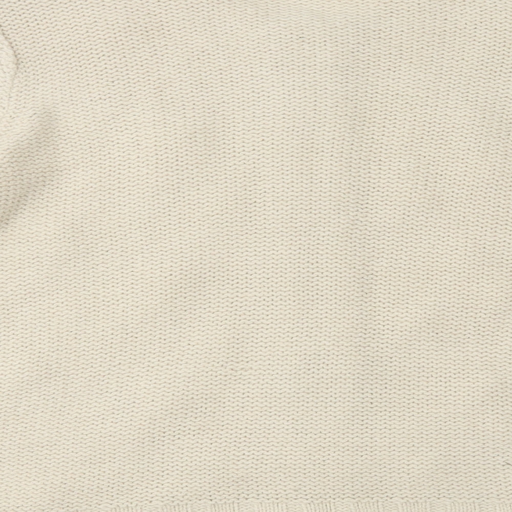 John Rocha Womens Ivory Round Neck Acrylic Pullover Jumper Size 14