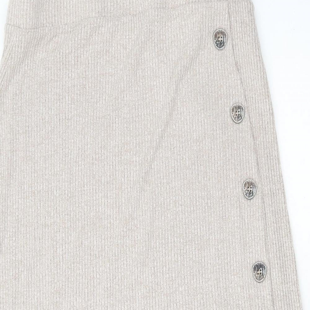 Papaya Womens Beige Viscose A-Line Skirt Size 18