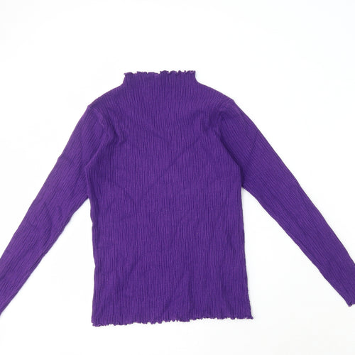 I/Text Womens Purple High Neck Viscose Pullover Jumper Size S