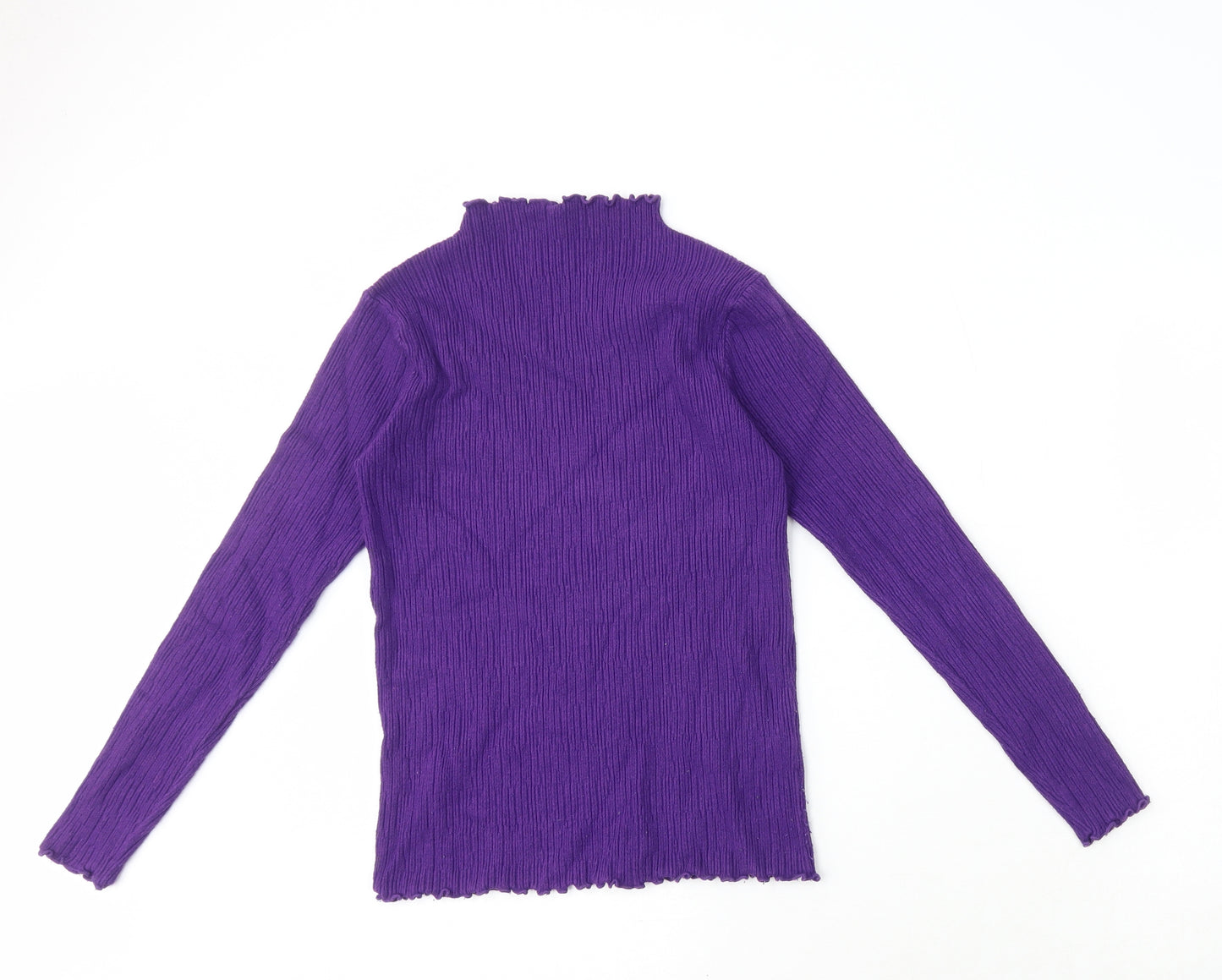 I/Text Womens Purple High Neck Viscose Pullover Jumper Size S