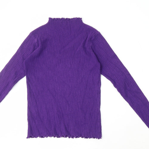 I/Text Womens Purple High Neck Viscose Pullover Jumper Size S