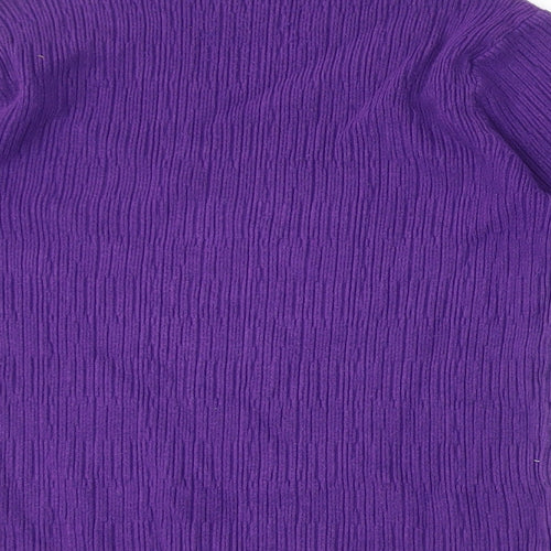 I/Text Womens Purple High Neck Viscose Pullover Jumper Size S