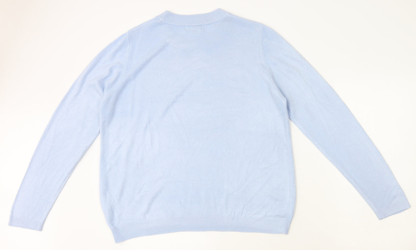 Arista Womens Blue Round Neck Acrylic Pullover Jumper Size 14