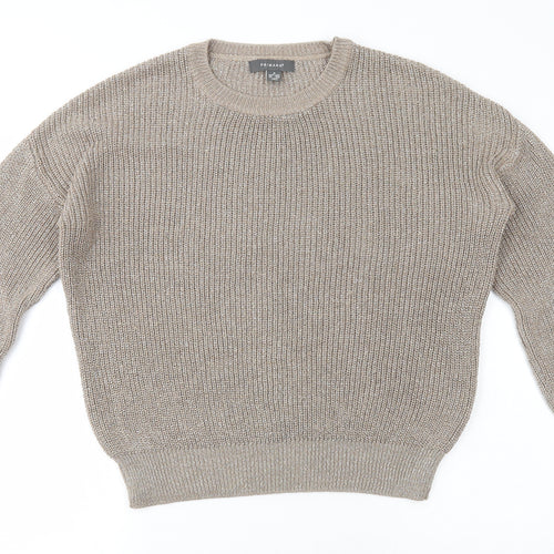 Primark Womens Gold Round Neck Acrylic Pullover Jumper Size 12 - Glitter