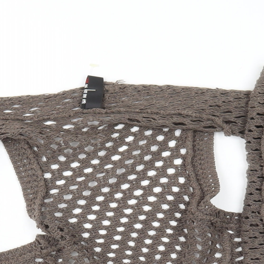 Henag Womens Brown Cotton Pullover Jumper Size M
