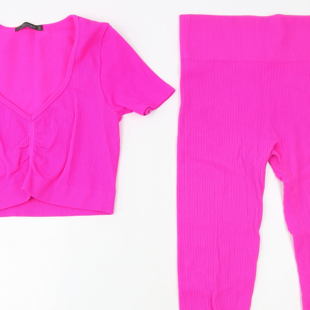 Dunnes Stores Womens Pink Polyester Sweatpants Leggings Size M L25 in Regular