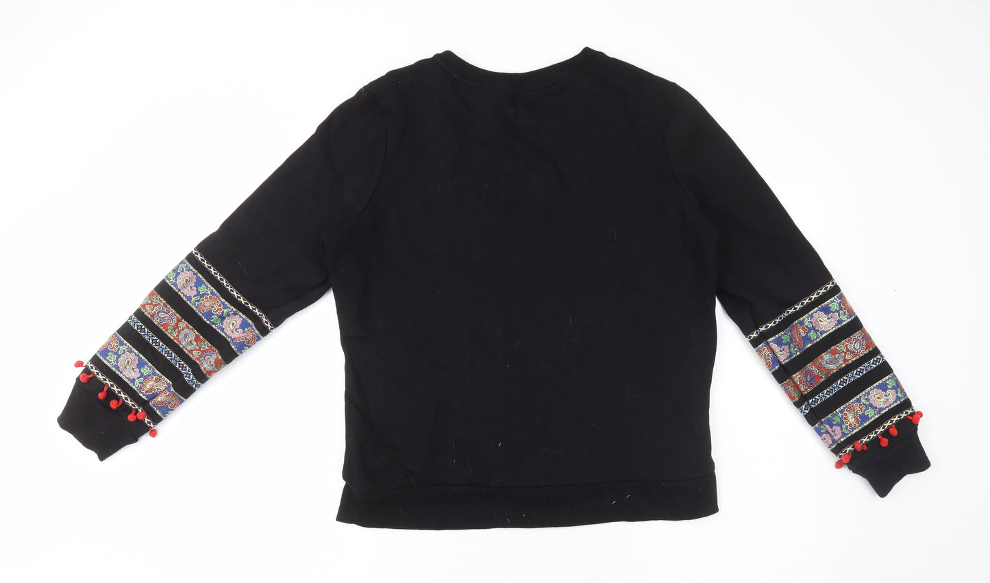 Fashion Box Womens Black Cotton Pullover Sweatshirt Size 14