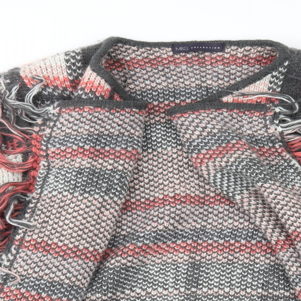 Marks and Spencer Womens Multicoloured Plaid Acrylic Cardigan Jumper Size L - Waterfall