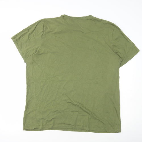 Primark Mens Green Cotton T-Shirt Size Big 3X Round Neck