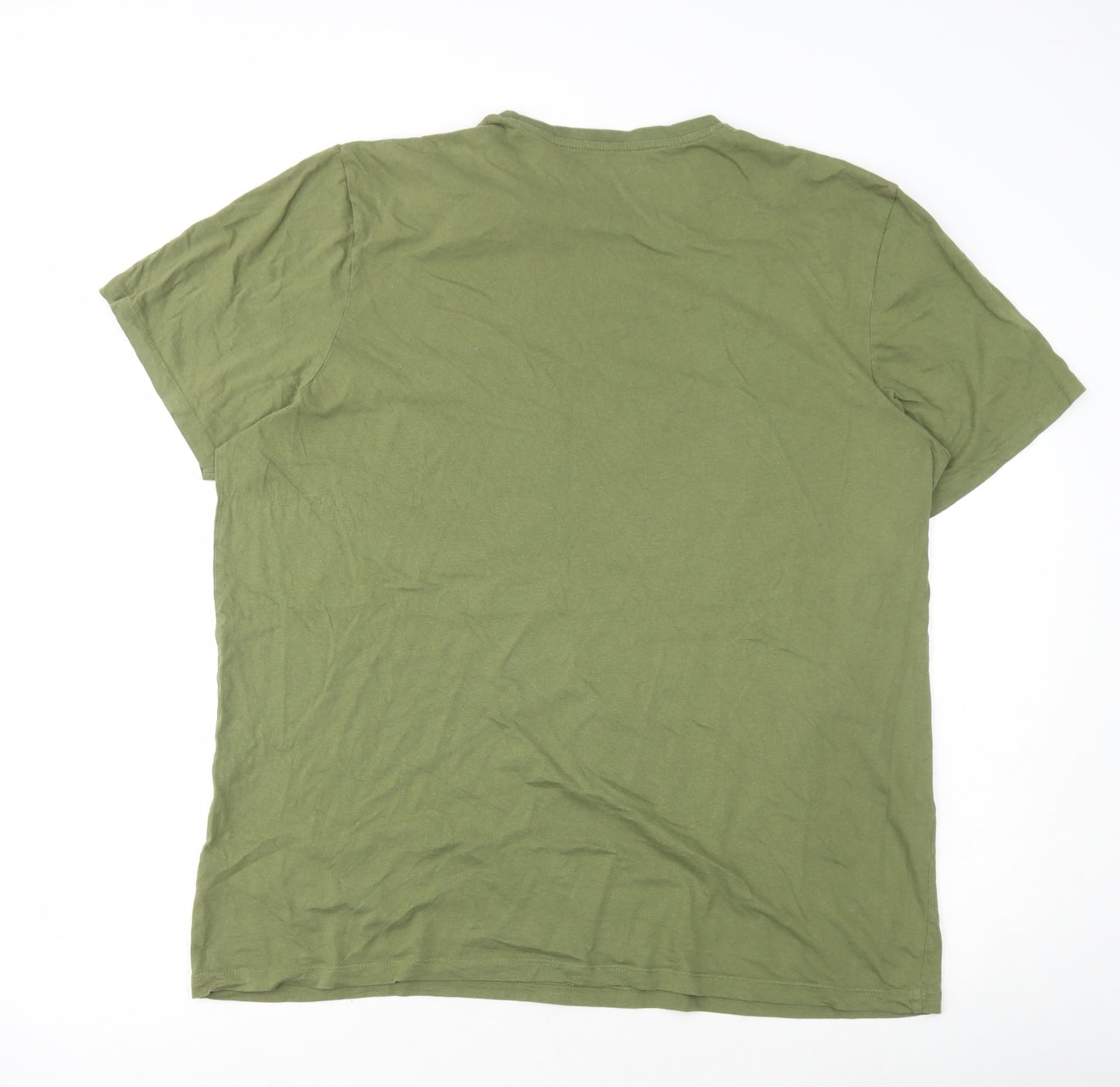 Primark Mens Green Cotton T-Shirt Size Big 3X Round Neck