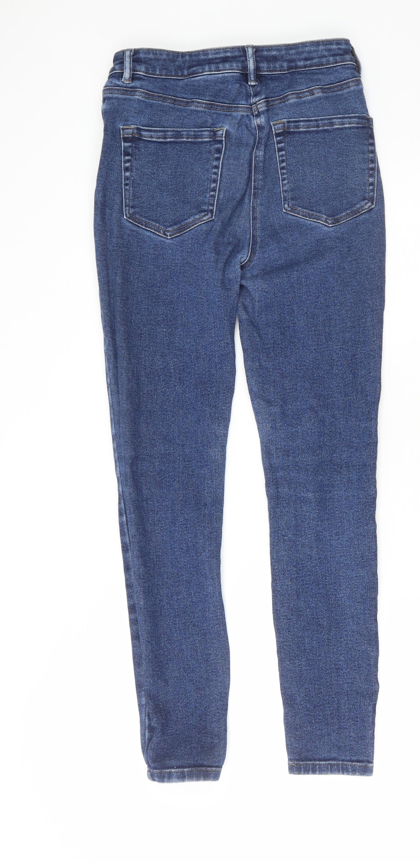 NEXT Womens Blue Cotton Skinny Jeans Size 10 L28 in Regular