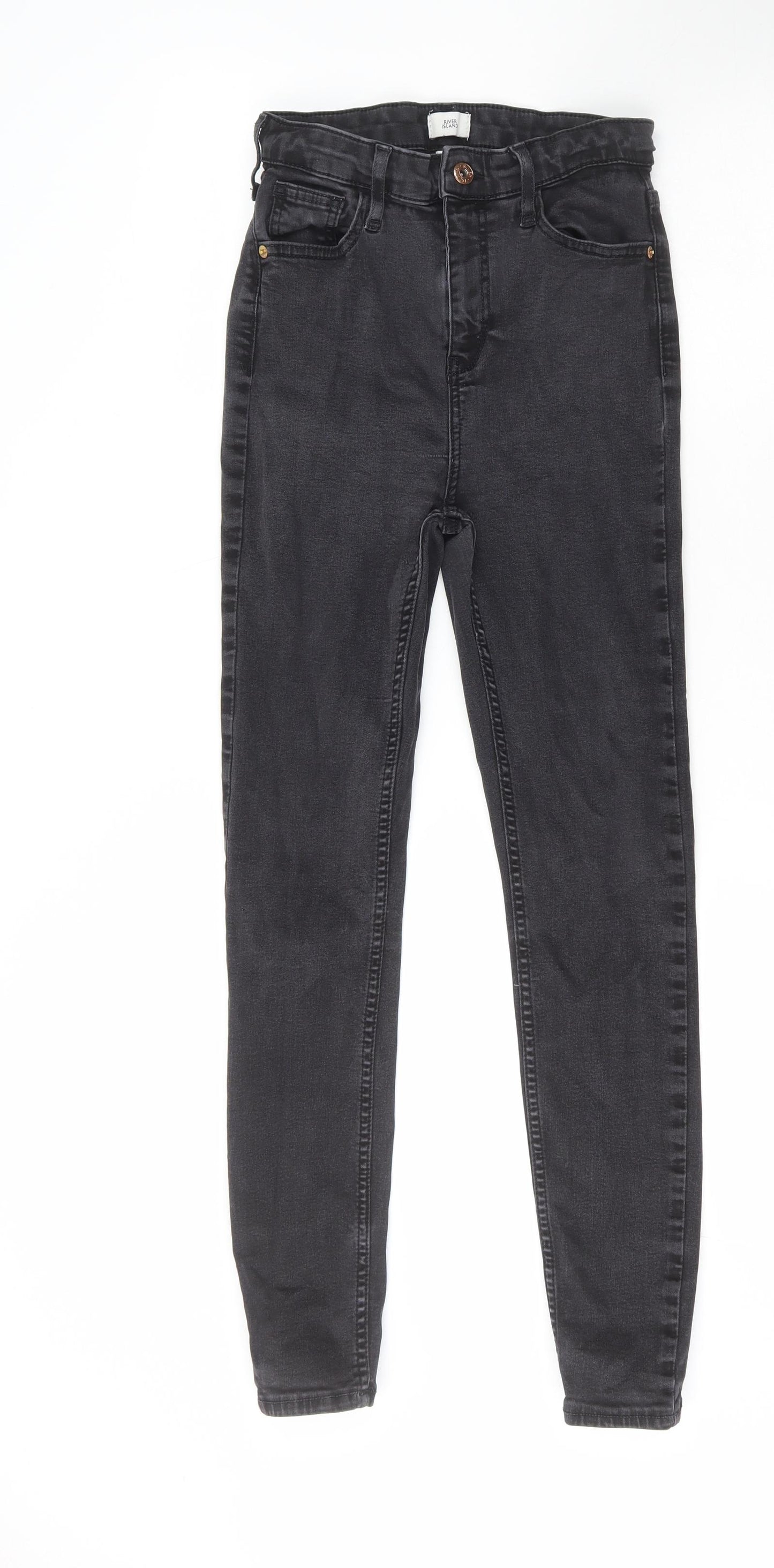 River Island Womens Black Cotton Skinny Jeans Size 10 L26 in Regular