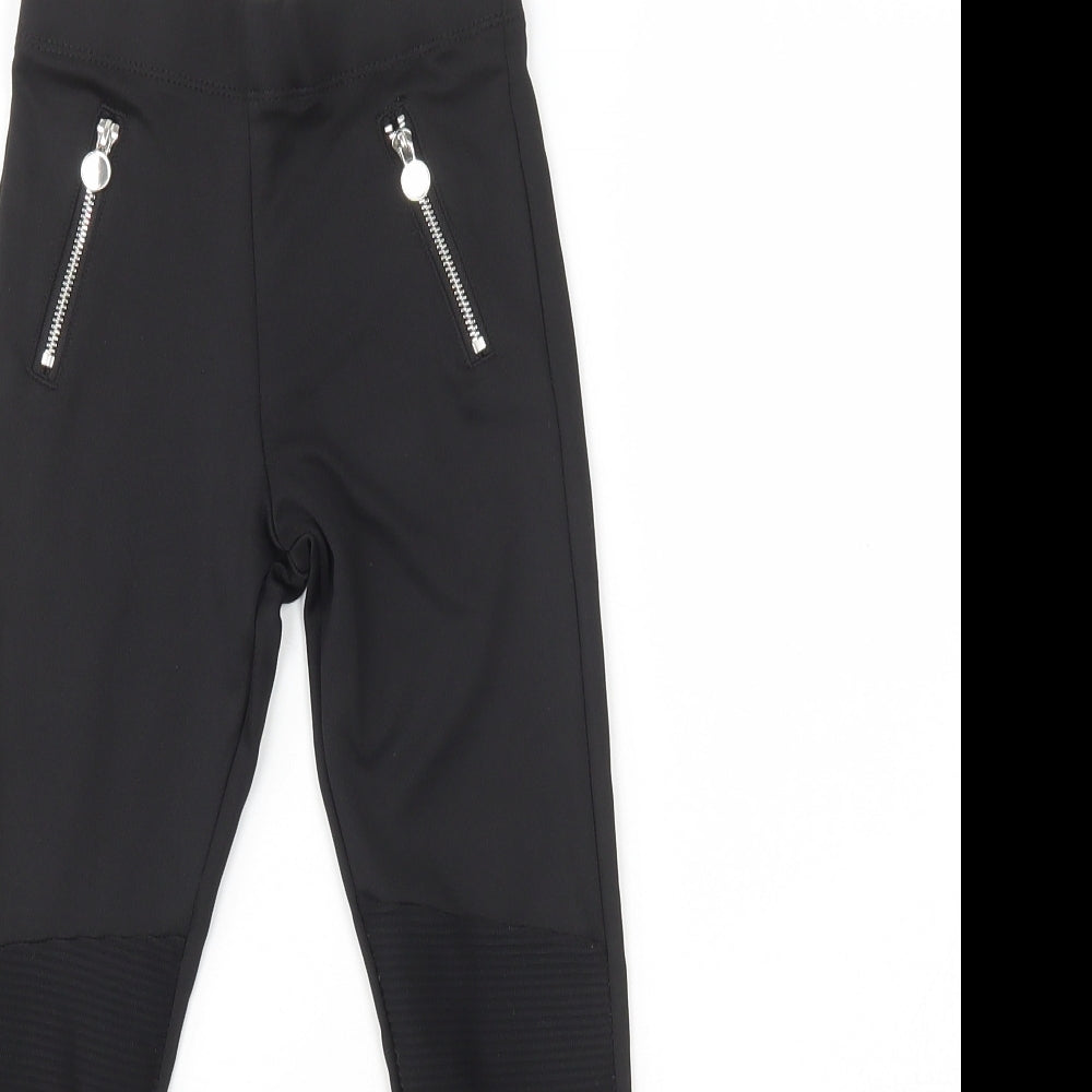 F&F Girls Black Polyester Harem Trousers Size 7-8 Years Regular