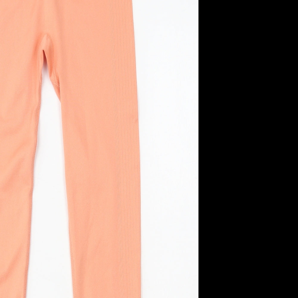 WORKOUT Womens Orange Polyester Sweatpants Leggings Size 10 L28 in Regular