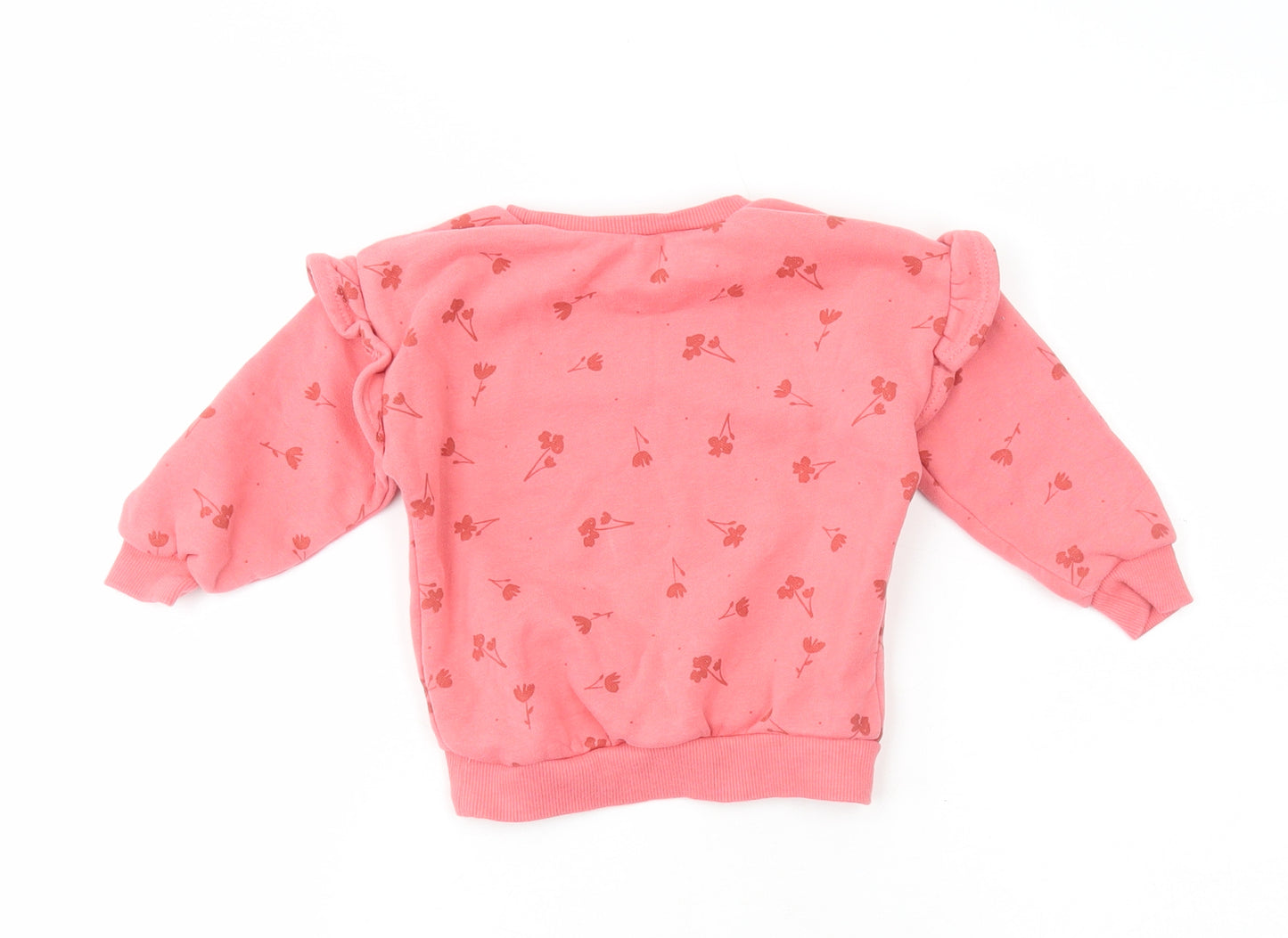 Dunnes Girls Pink Cotton Pullover Jumper Size 9-12 Months