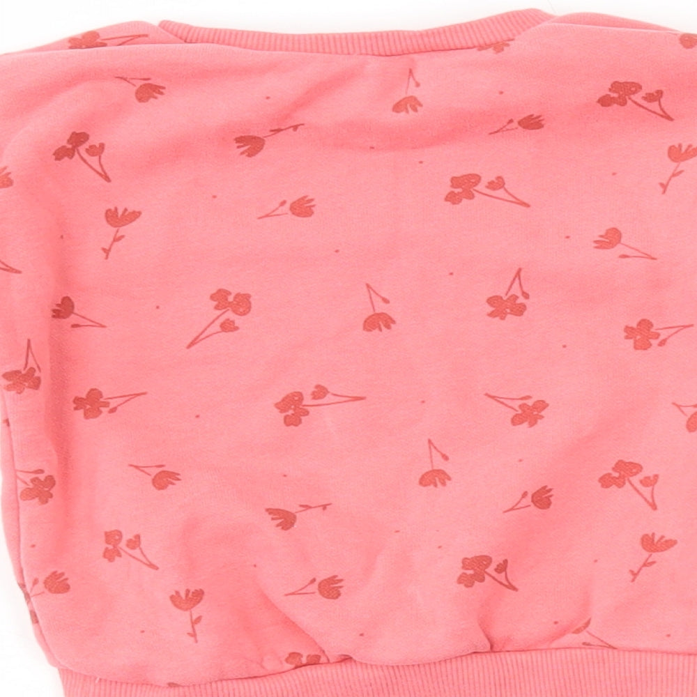 Dunnes Girls Pink Cotton Pullover Jumper Size 9-12 Months