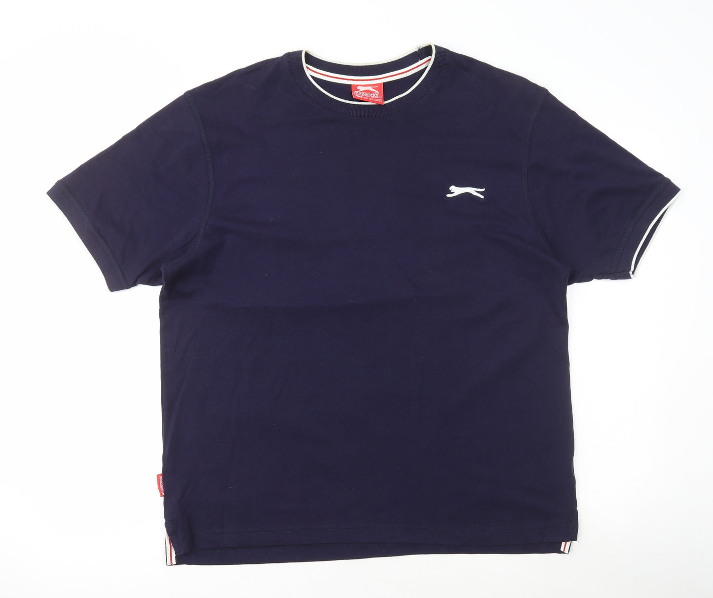 Slazenger Mens Blue Polyester T-Shirt Size M Round Neck