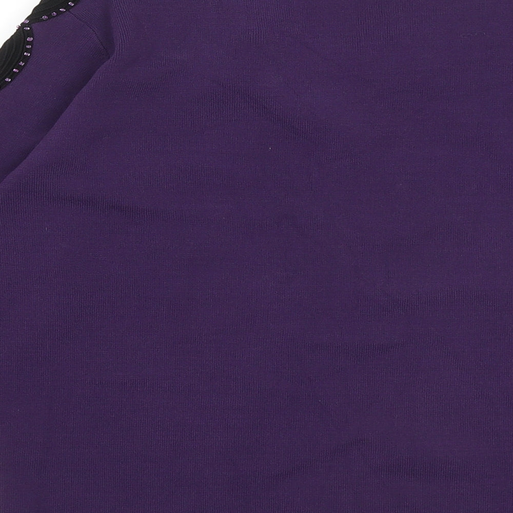 pennyplain Womens Purple Round Neck Viscose Pullover Jumper Size M