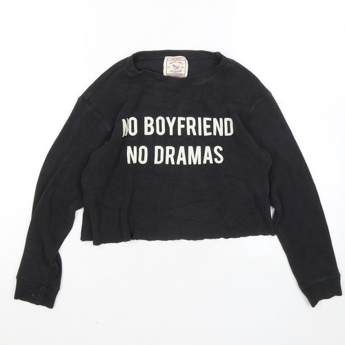 Pull&Bear Womens Grey Round Neck Viscose Pullover Jumper Size S - No Boyfriends No Drama