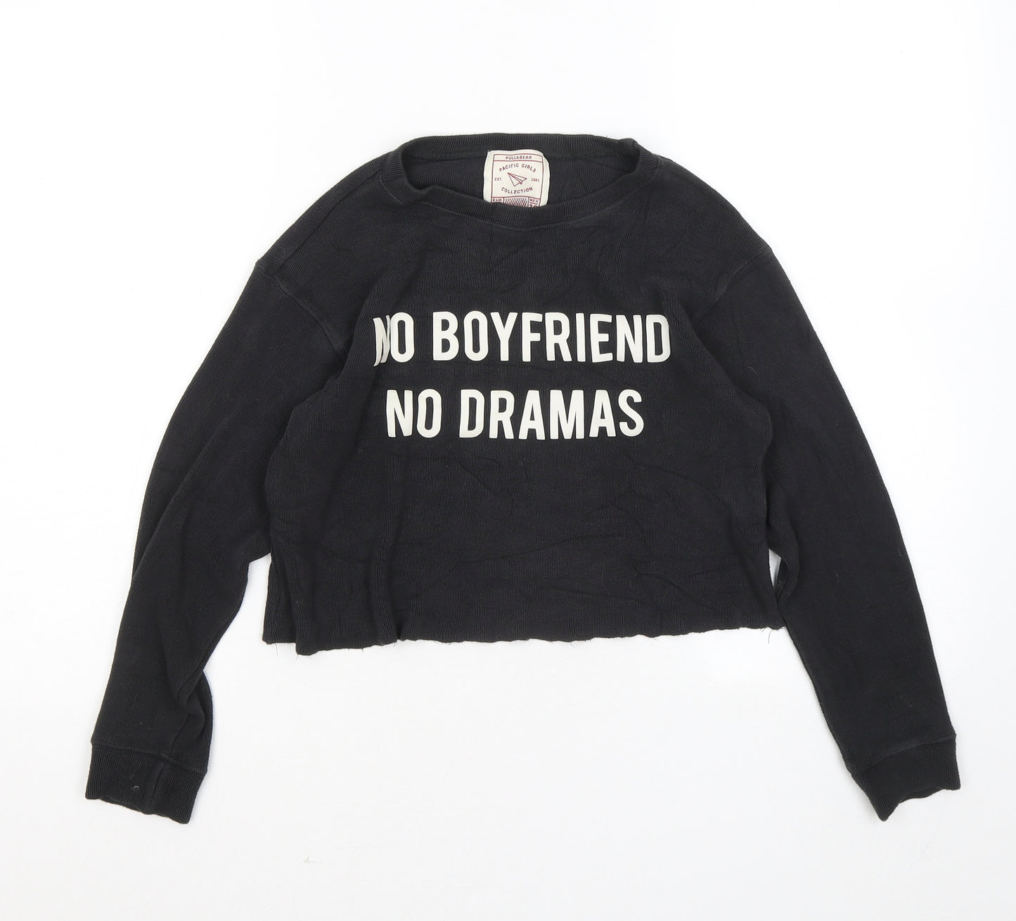Pull&Bear Womens Grey Round Neck Viscose Pullover Jumper Size S - No Boyfriends No Drama