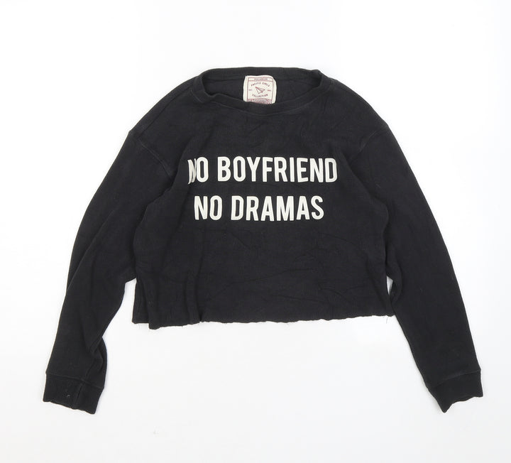Pull&Bear Womens Grey Round Neck Viscose Pullover Jumper Size S - No Boyfriends No Drama