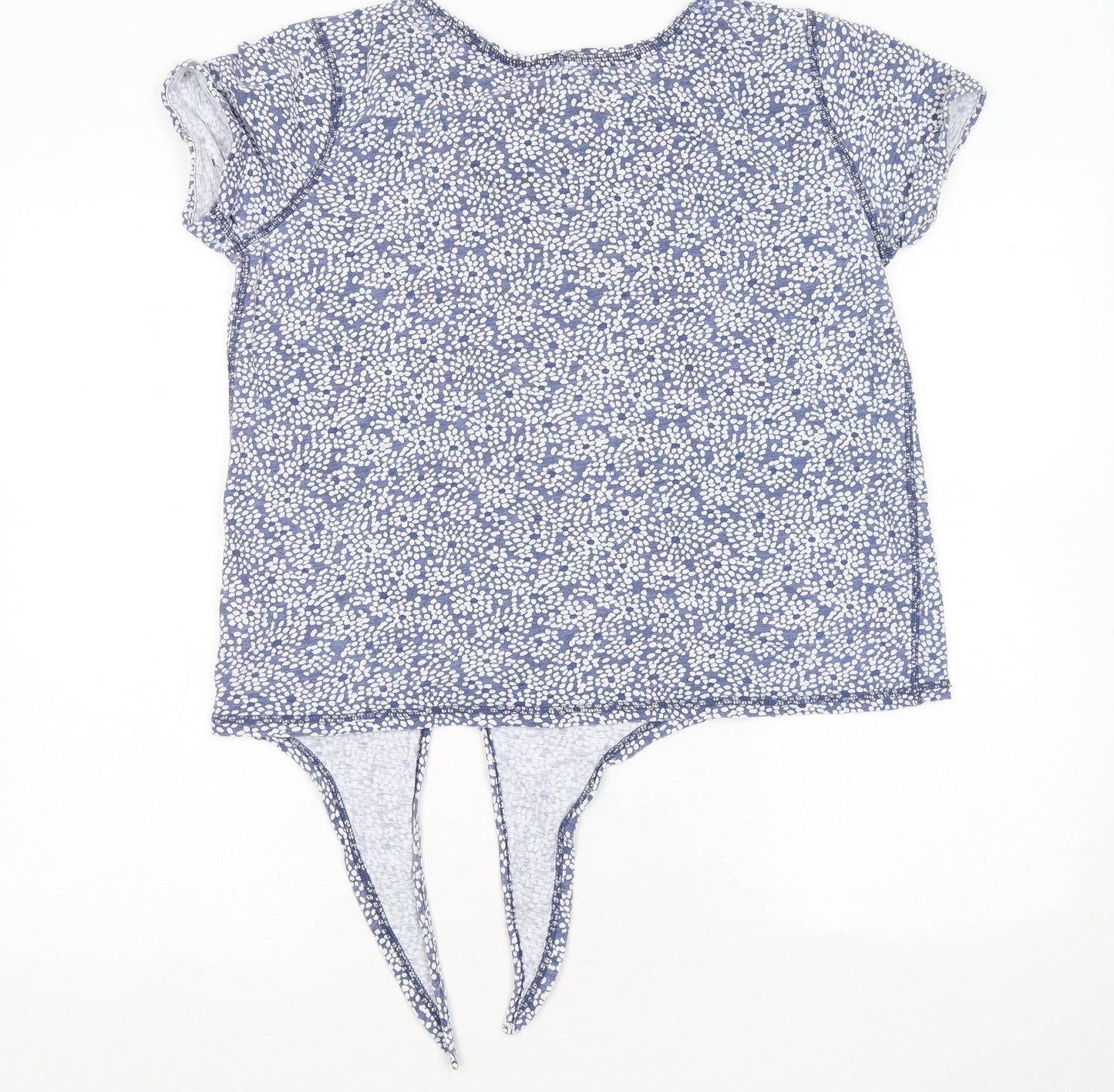 Intuition Womens Blue Floral Cotton Basic T-Shirt Size 12 Round Neck