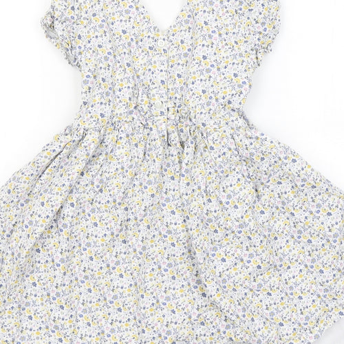 Matalan Girls Multicoloured Floral Cotton Fit & Flare Size 4-5 Years Round Neck