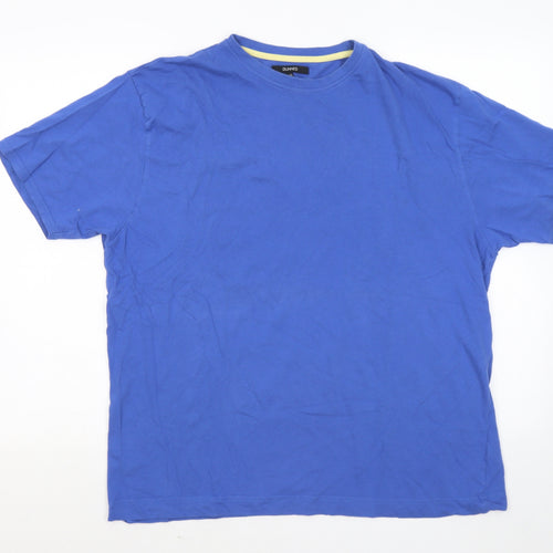 Dunnes Stores Mens Blue Cotton T-Shirt Size 2XL Round Neck