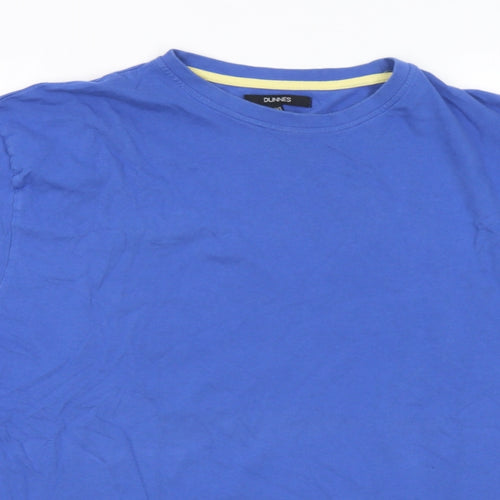 Dunnes Stores Mens Blue Cotton T-Shirt Size 2XL Round Neck