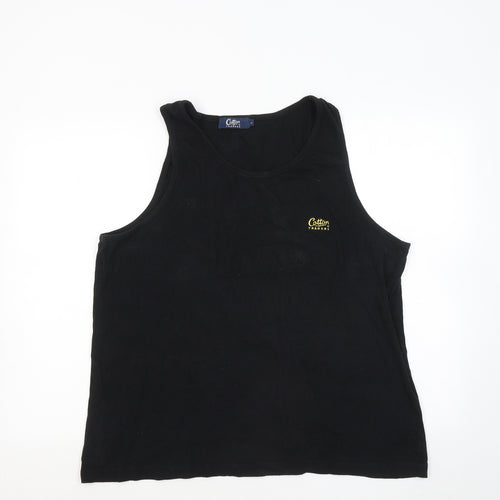 Cotton Traders Mens Black Cotton T-Shirt Size L Round Neck