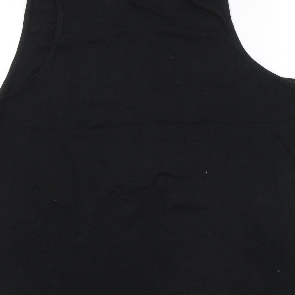 Cotton Traders Mens Black Cotton T-Shirt Size L Round Neck