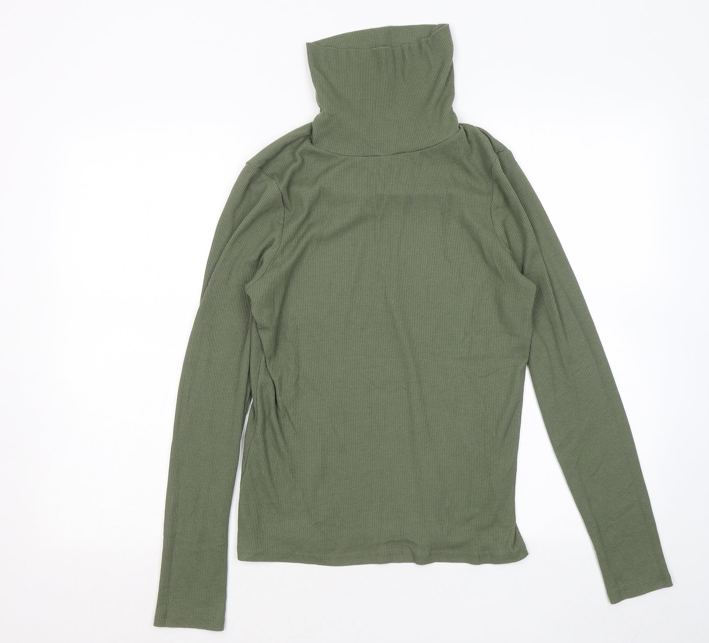 New Look Womens Green Roll Neck Polyester Pullover Jumper Size 16