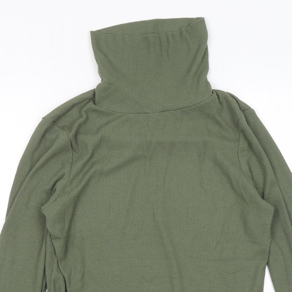 New Look Womens Green Roll Neck Polyester Pullover Jumper Size 16