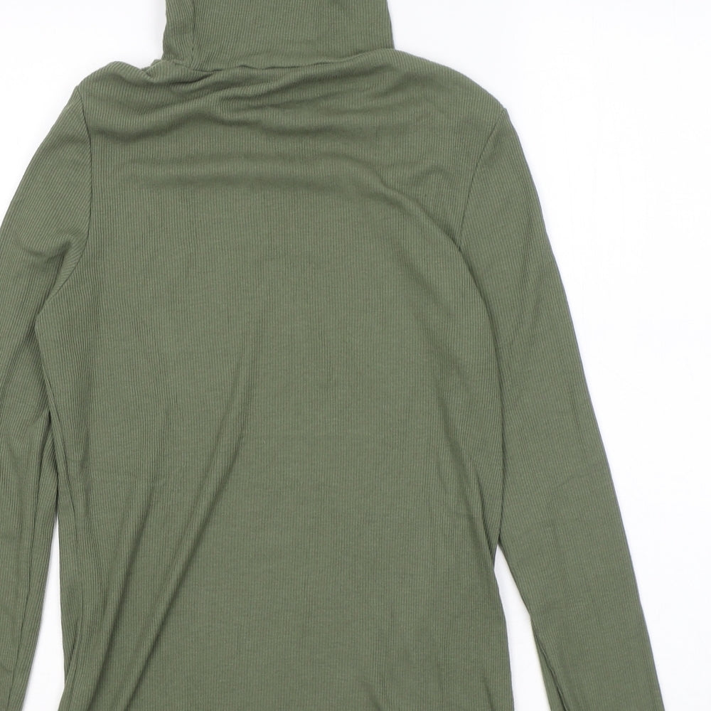 New Look Womens Green Roll Neck Polyester Pullover Jumper Size 16
