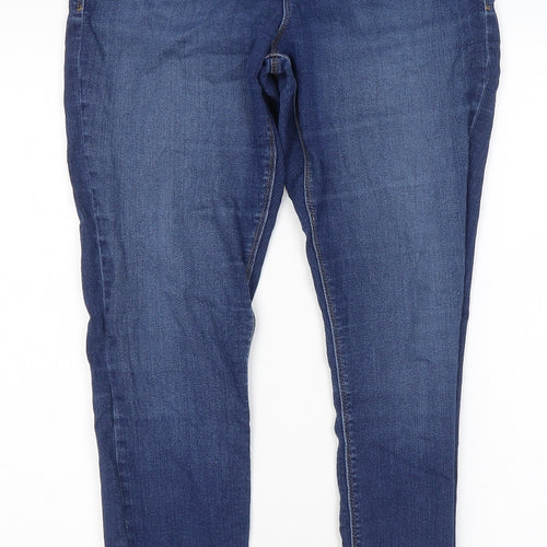Dorothy Perkins Womens Blue Cotton Skinny Jeans Size 14 L28 in Regular