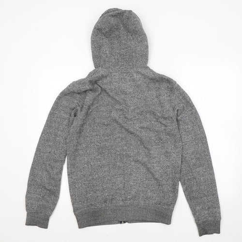 F&F Mens Grey Cotton Full Zip Hoodie Size S