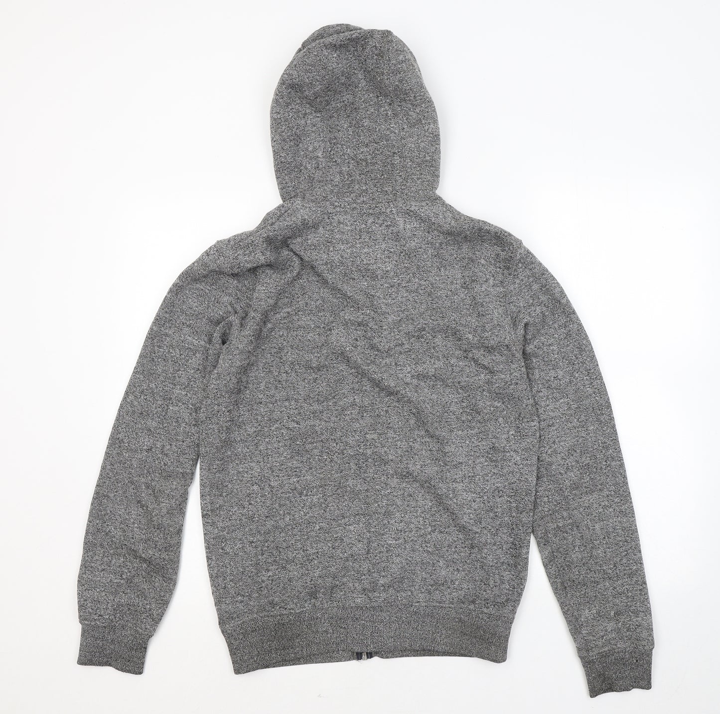 F&F Mens Grey Cotton Full Zip Hoodie Size S