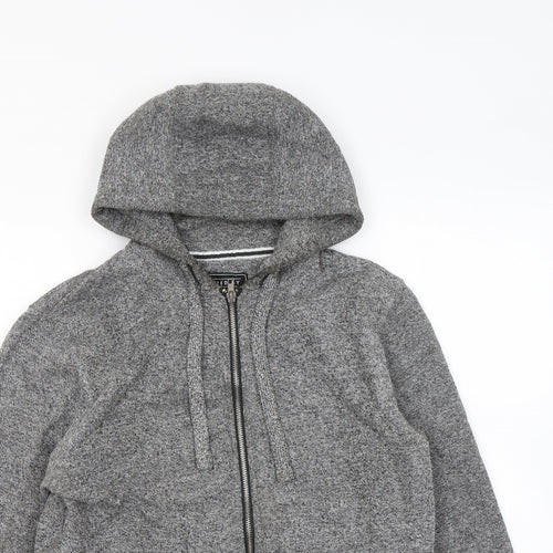 F&F Mens Grey Cotton Full Zip Hoodie Size S