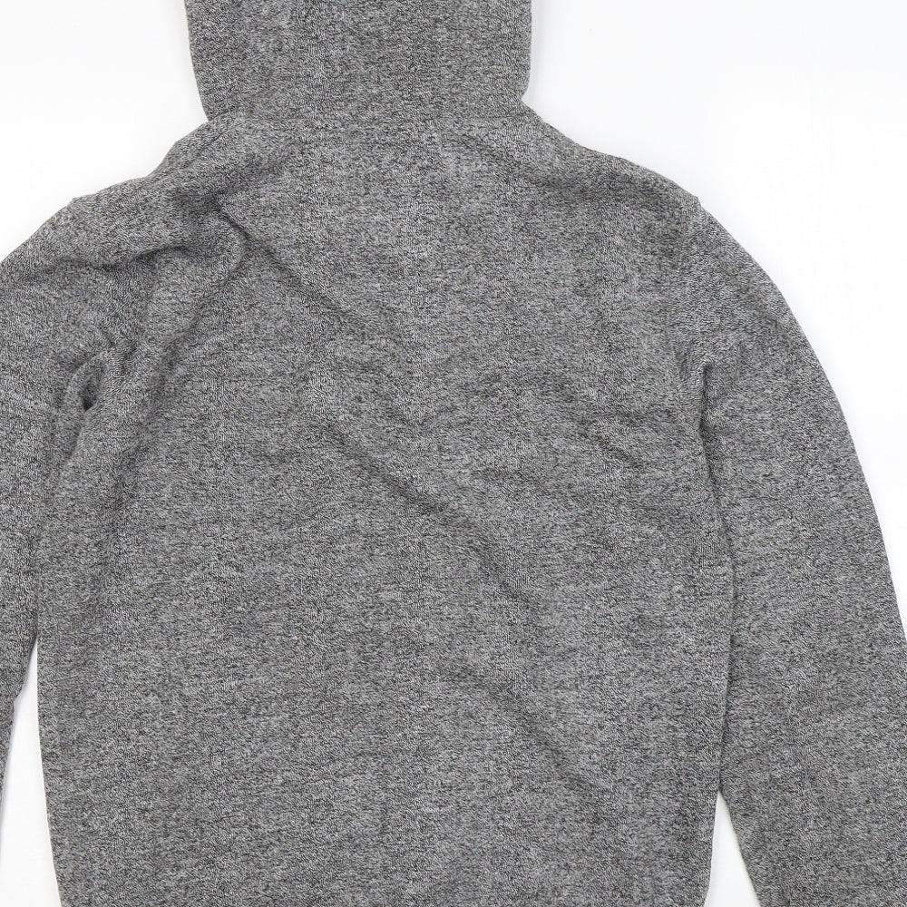 F&F Mens Grey Cotton Full Zip Hoodie Size S