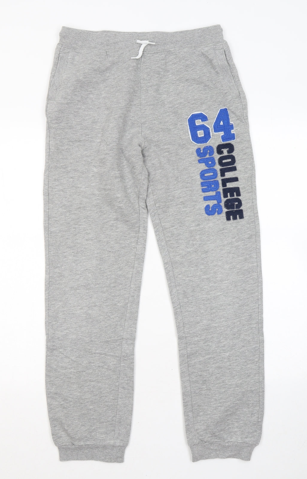 George Girls Grey Cotton Jogger Trousers Size 12 Years Regular - 64 College Sports